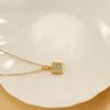 Simple High-End Geometric Necklace Female Zircon Titanium Steel Gold Pendant