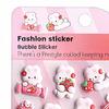 Puff Stickers for Kids Self-Adhesive Cute Bunny Decals 3D Pink Cartoon Rabbit Stickers for Scrapbooking Camera Planners Journals