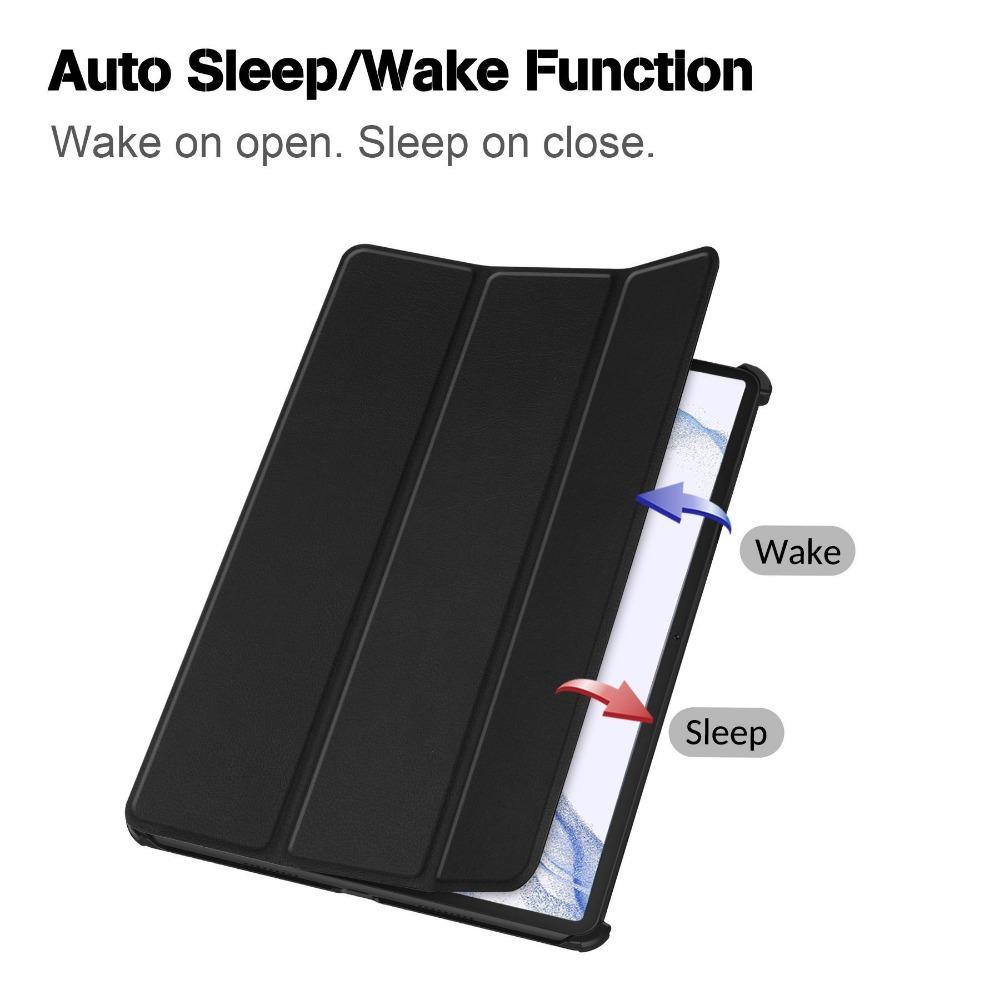 For Samsung Tab S9fe Case 2024 12.4 Inch Premium Tri Fold Stand Cover for S9 Plus S10 Tablet Protective Sleeve