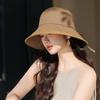 New summer hat women's high-end sunscreen sun hat solid color versatile bucket hat travel visor
