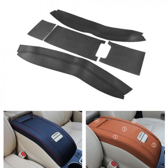 5x BLACK Inner Center Armrest Box Leather Cover For Toyota Highlander 2015-2018