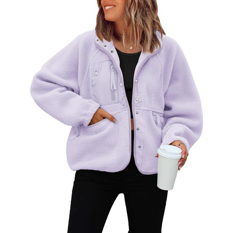 Autumn and Winter Women's Fleece Jacket, Sports and Casual Sweatshirt Jacket, Top