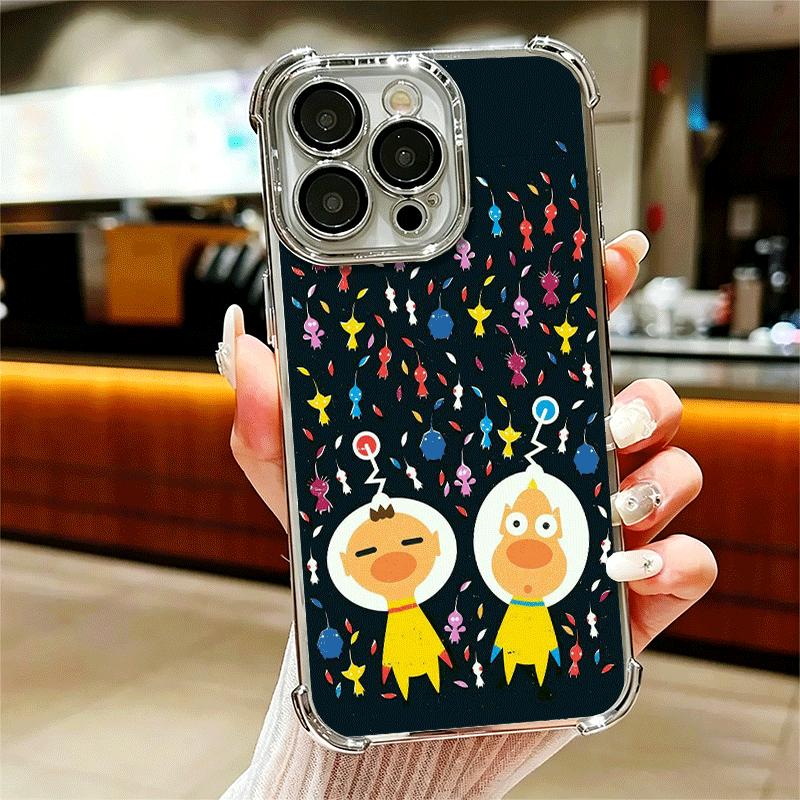 P-Pikmins Cute Game Soft Phone Case For iPhone 15 16 17 Air 14 Pro Max 16E Plus 13 12 Mini Plating Anti-Fall Fundas