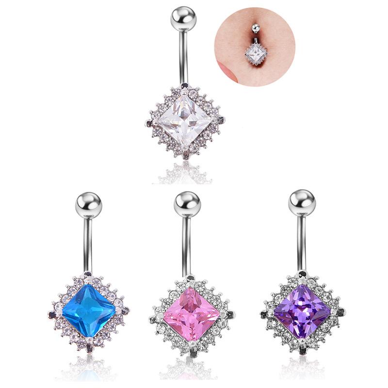 Rhombus Diamond Navel Ring Nightclub Navel Buckle Navel Nail 
