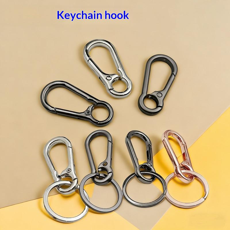 Zinc Alloy Spring Snap Hook Keychain 5Pcs Lightweight Portable for Bag Pendant DIY Craft Camping Tent Accessory Use