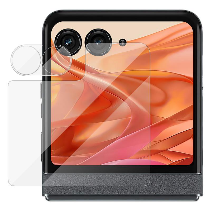 IMAK Für Motorola Razr 50 5G/Razr 2024 5G Kameralinsenfolie mit Acryl-Linsenkappe+Kleine Displayschutzfolie