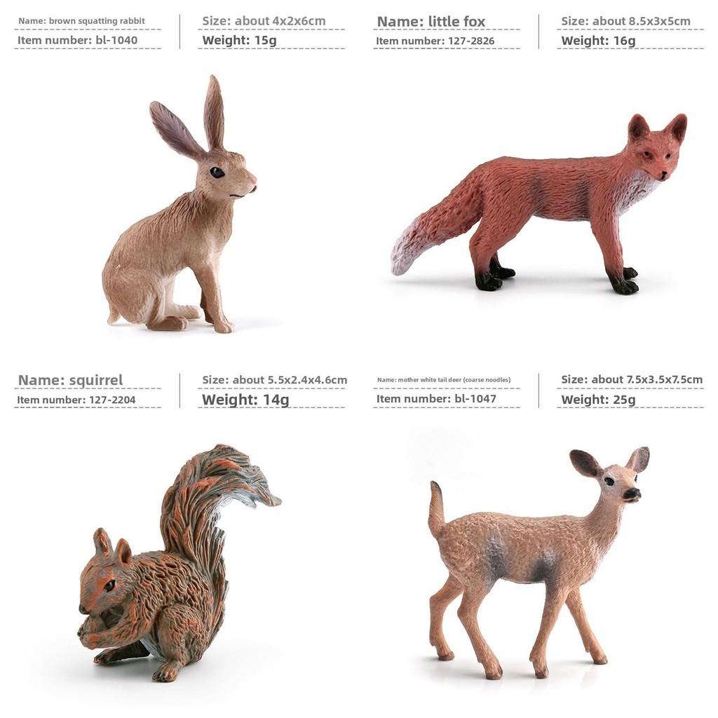 Forest Wildlife Pvc Animal Decor Set With Realistic Squirrel Fox Rabbit Deer For Holiday Home Decoration