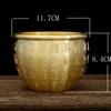 Brass Rice Jar: Home Decoration Treasure Basin with Hundred Blessings Couplet