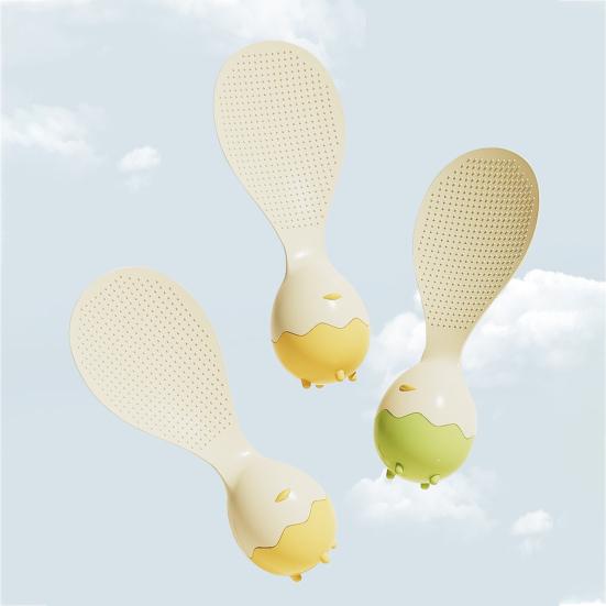 Egg-Shaped Standing Rice Spatula Non-Stick Raised Dots Rice Scoop Cute PP