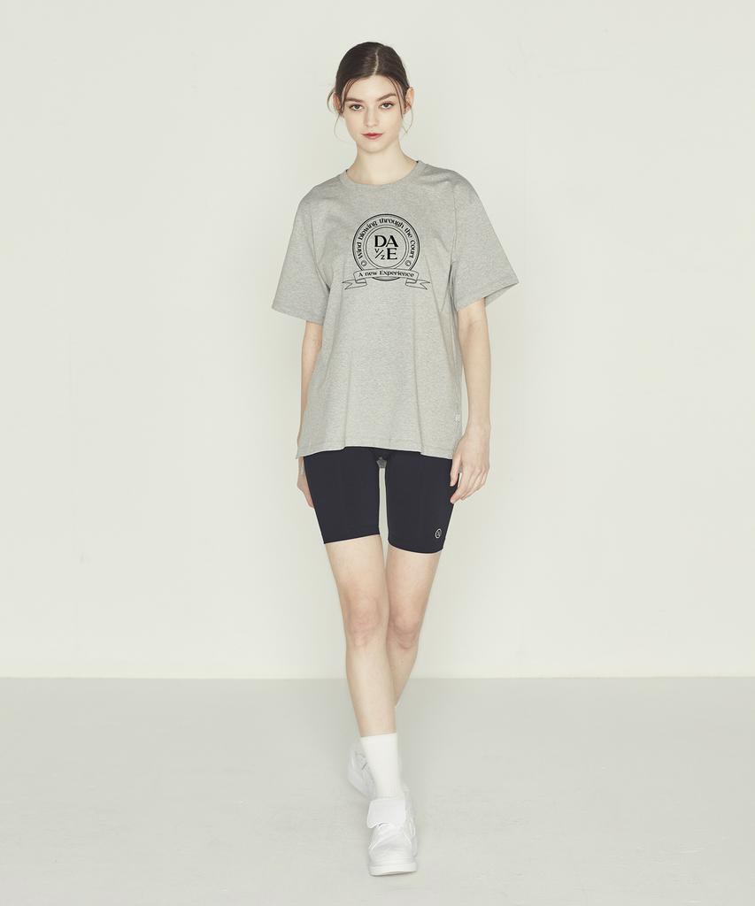DAVE&DAZE Heritage Logo Boxy Fit Short Sleeve T-Shirt Women'S Grey