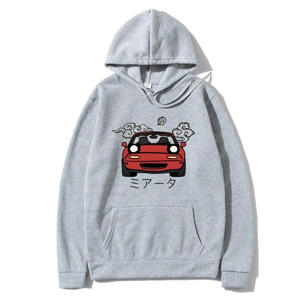 Anime Initial D Hoodie JDM Japanese Automotive Miata MX5 Printed Hoody Women Crewneck Sweatshirts Unisex Pullover Tops Unisex Clothing