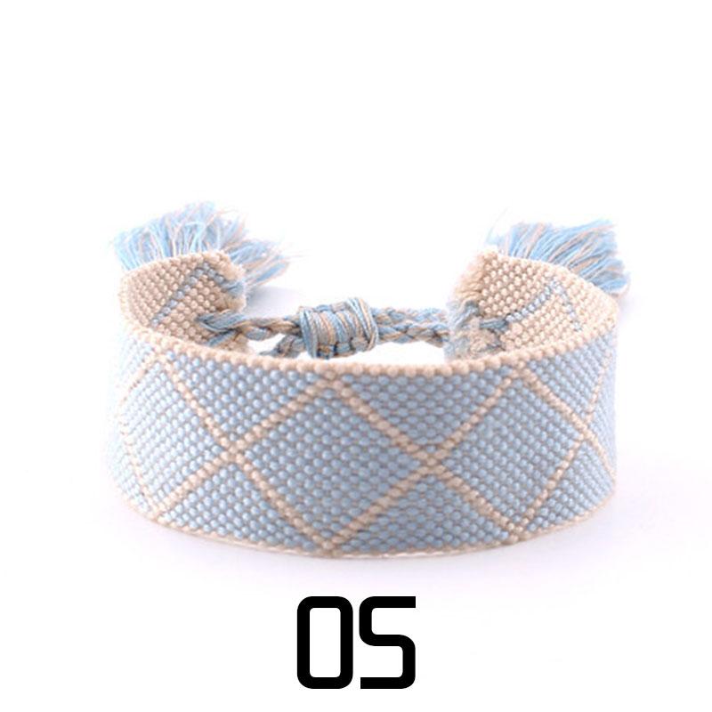 Women Fashion Jewelry Gift Colorful Decorative Pattern Embroidered Handmade Woven Bracelet Bohemian