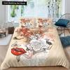 Red Rose King Queen Duvet Cover Romantic Flower Bedding Set Valentine's Day Quilt Cover Couples Floral Polyester Comforter Cover