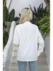 Women's Solid Color Stand Collar Loose Long Sleeve Button-Up Shirt