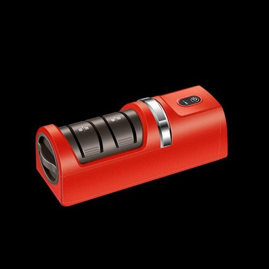 Electric Knife Sharpener Quick Sharpening Polishing Double Sided Knife Sharpener Anti-Slip Base Three-Speed Adjustment Household Knife Sharpener
