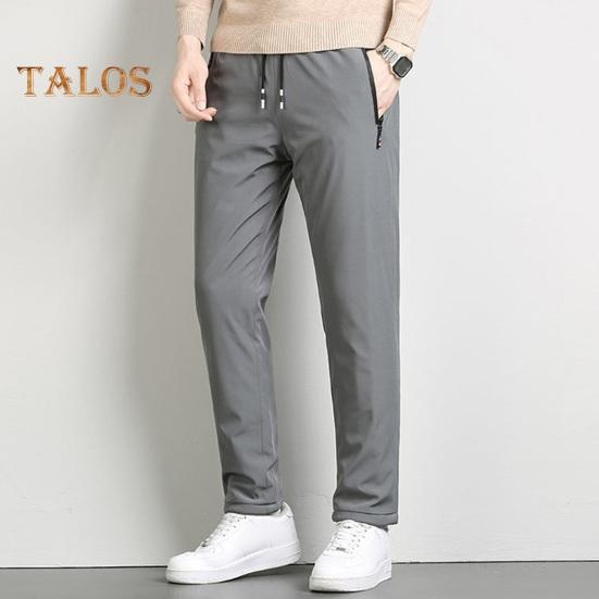 Zimní Pánské Kalhoty Silný fleece Stahovací šňůrka Elastický pas Zadržování tepla Kapsy na zip Jednobarevné Teplé Sportovní Cestování Pracovní kalhoty