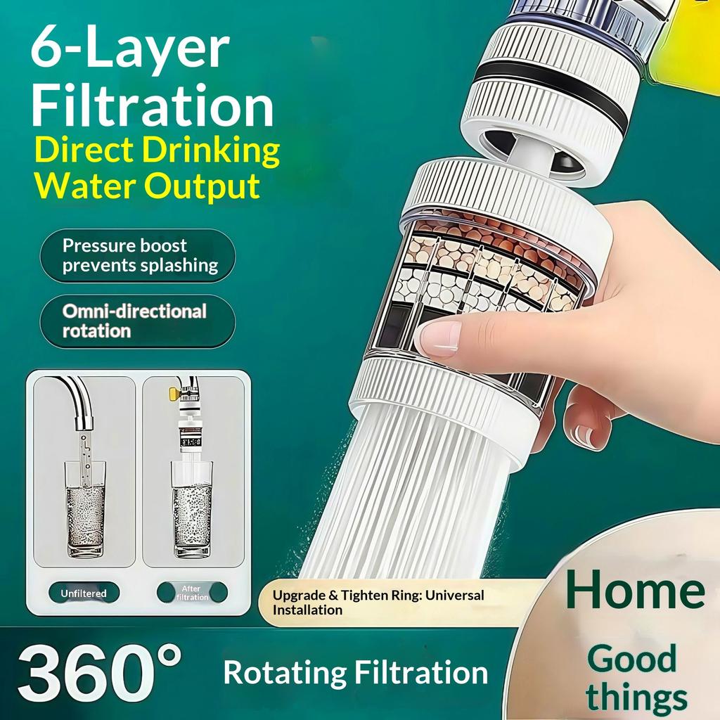 Universal Faucet Filter Kitchen Household Tap Water Splash-proof Shower Universal Water Purifier Water Filter