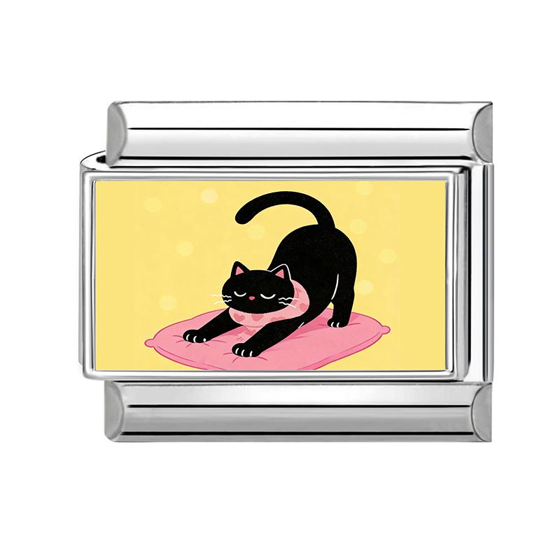 New Creative Design Funny Cats Sunflower Cake Moon Italian Charms Fit 9MM Stainless Steel Women Men Bracelet DIY Jewelry Gifts