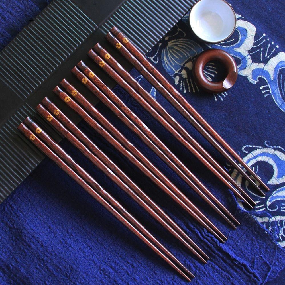 Sushi Noodles Wooden Rustic Elegant Reusable Flatware Chopsticks Tableware Kitchen Utensils