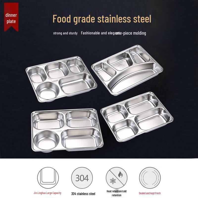 777 Stainless Steel 304 Divided Lunch Tray
