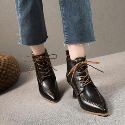 Fashion Autumn New Women's Ankle Boots Winter Plush Velvet Pionted Toe Chunky Heel Chelsea Boots for Women Dress Female Heeled Shoes