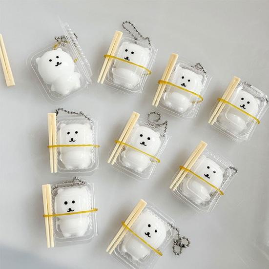 1/2/3Pcs Stress Relief Bear Toy with Clear Box & Chopsticks, Cartoon Bento Bear Squeeze Toy, Slow Rising Bear Sensory Toy for Anxiety Reduction