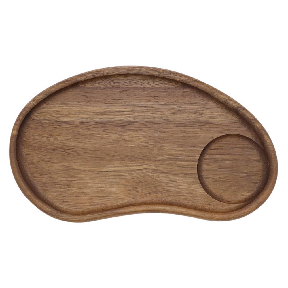Acacia Wood Cashew‑Leaf Shaped Tray,Solid Wood Coffee Cup,Snack & Tea Plate,Home Tableware
