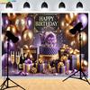 Black Gold Series Crown Photography Backdrops Props Banner For Photoshoot Balloon Birthday Party Photo Studio Background BD-01