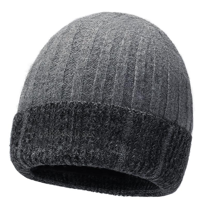 Winter Men Wool Hat Color-Matching Knitted Hat Outdoor Warm Cold-Proof Hat
