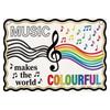 Music Makes World Colorful Tapestry, Rainbow Notes Wall Hanging, Classroom Music Room Wall Decoration Decor