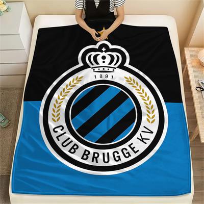 1 Pieza Manta de Franela con Estampado Club Brugge K.V, Alta Calidad Todas las Estaciones, Decoración del Hogar, Calidez y Comodidad, Perfecta para Regalos de Navidad