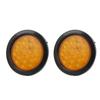 2 Pcs Trailer Tail Lights Round 12 LED Amber Brake Stop Turn Tail Marker Lamp for Tractor Truck