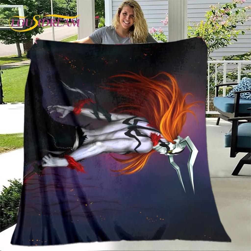 Japan Anime Bleach Cartoon Soft Plush Blanket,Flannel Blanket Throw Blanket for Living Room Bedroom Bed Sofa Picnic Cover Kids