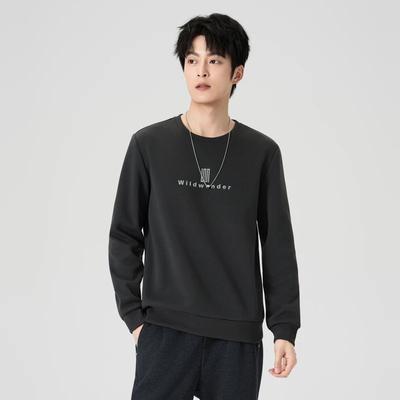 Modisches Herren-Rundhals-Sweatshirt Winter Neu Super Weich und Hautfreundlich Innen Langarm Buchstabendruck Lässiges Oberteil