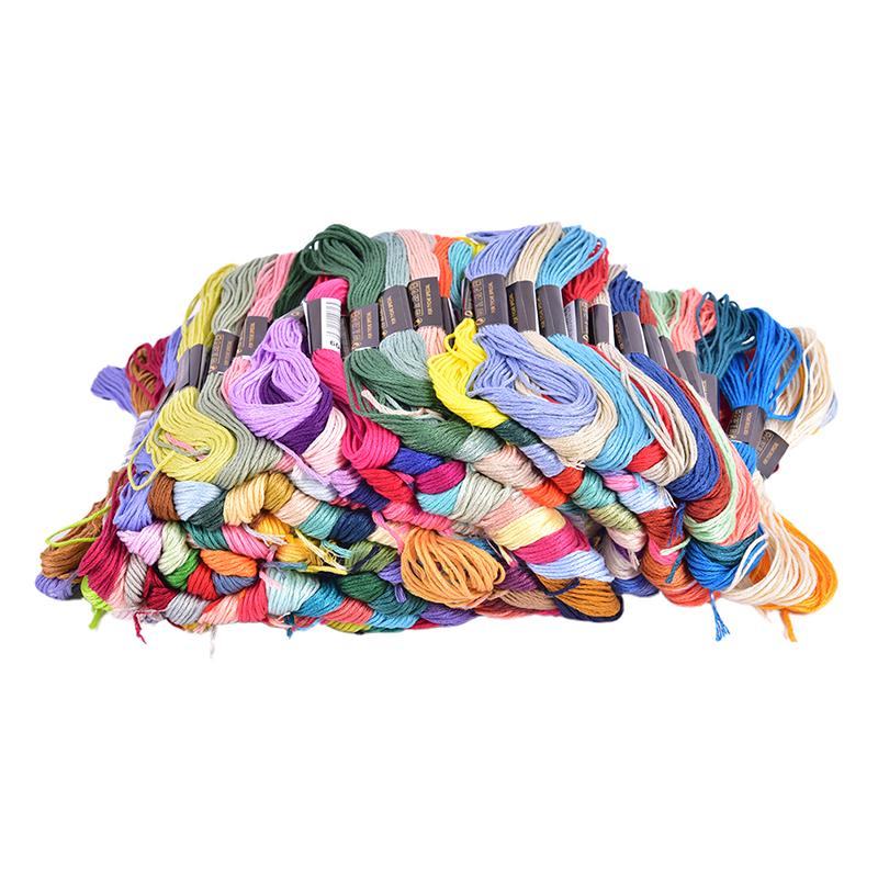 12/100Pcs Multicolor Embroidery Thread Cross Stitch Floss Threads Cotton Sewing Skeins Skein Kit Diy Sewing Tool