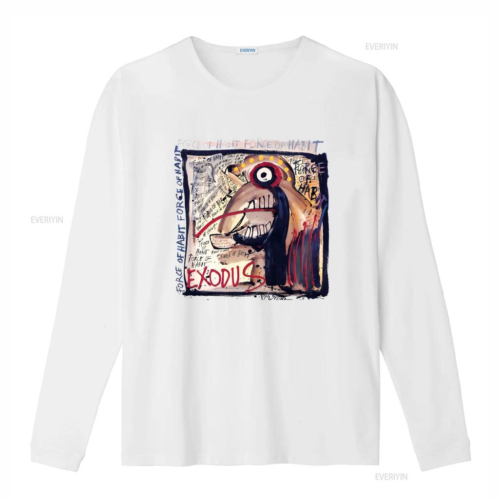 EXODUS T Shirt Force of Habit Art Print Bold Design Hot New Fashion vintage Washed Top For Everyday Wear streetwear graphic