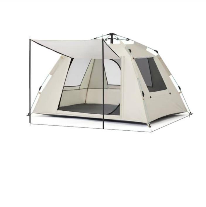 Outdoor Camping Tent: Rainproof, Two Bedrooms, One Living Room - Complete Set 3-5 People серебряный