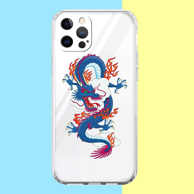 Chinese Dragon Phone Case for iPhone 16 15 14 13 12 Pro Max Transparent Soft for iPhone 11 Pro Max 7 8 Plus XS XR Shell Capas