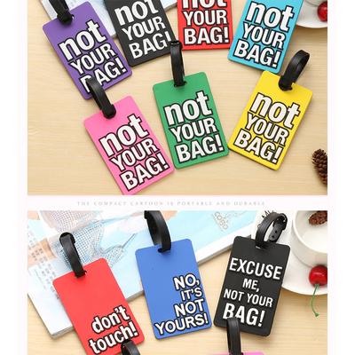 Novelty Strong Luggage Tag Silicone Letter Suitcase Name Address ID Tag Holiday