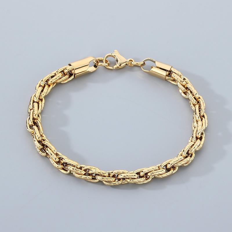 6mm Rope Chain Bracelet for Men - Stainless Steel 304 - KB203612