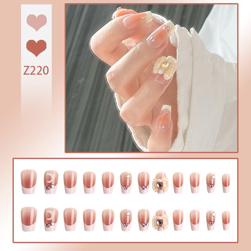 Handmade Press-On Nails – Crushed Diamond Butterfly Glitter Tips Collection