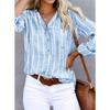 Minimally Stylish Printed Striped Shirt for Women In Foreign Trade