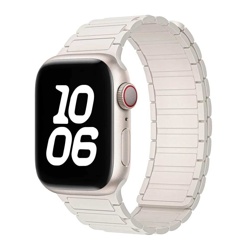 Magnetic Loop For Watch Bands 44mm 40mm 49mm 45mm 41mm 38mm Silicone Bracelet iWatch Series11 10 9 8 7 6 Se Ultra 3 Strap