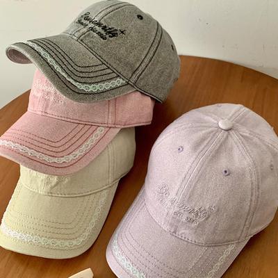 Hip-hop Lace Baseball Cap Korean Style Cotton Hat Simple Embroidered Letter Cap  Girls