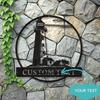 Custom Lighthouse Metal Sign Personalized Nautical Wall Art Home Coastal Decor Rustic Handcrafted Gift