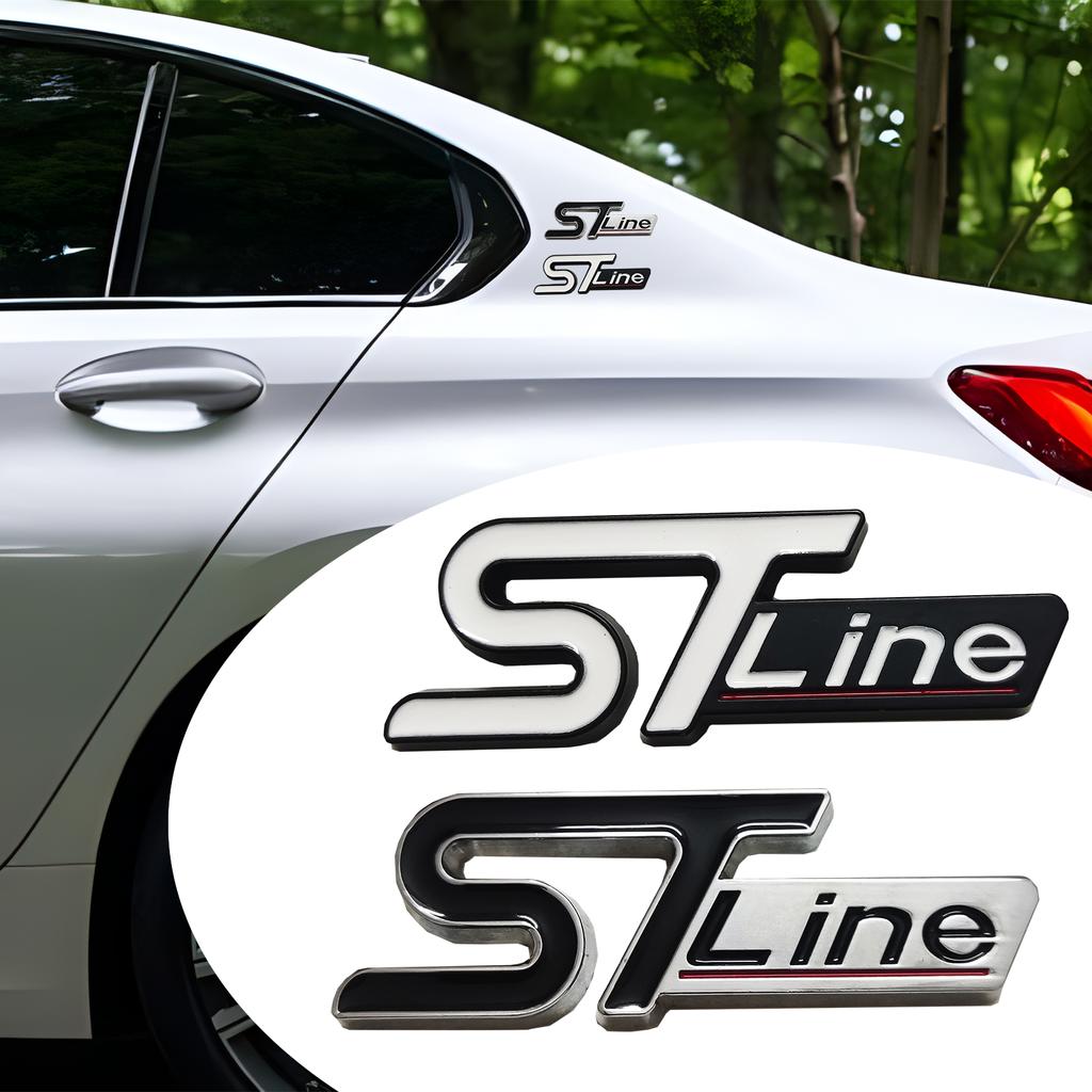 ST-Line Metall-Autoaufkleber für den mittleren Kühlergrill, Heck- und Kotflügel-Emblem-Aufkleber, anwendbar für Focus, Mondeo, Edge und Explorer