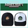 Minecraft Schwarz-Weiß Baseballkappe Mit Verstellbarer Passform Für Lässige Outdoor-Kleidung