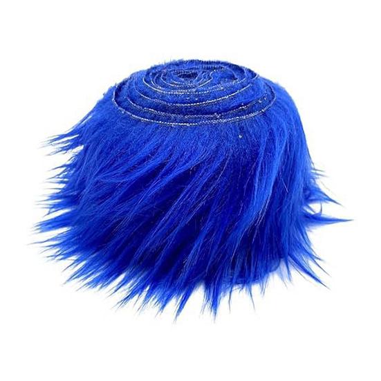 Fuzzy Kunstfellstreifen 5ft Zotteliger Plüschstoff Vorgeschnittener Streifen Flauschiger Nicht-Haarender Pelzstreifen für Zwergpuppenbärte Hutedges DIY-Bastelarbeiten Weihnachtsdeko