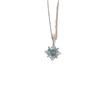 S925 Sterling Silver Aquamarine & Topaz Necklace - Four-Prong Clavicle Chain with French Style for Women, 2021 Design