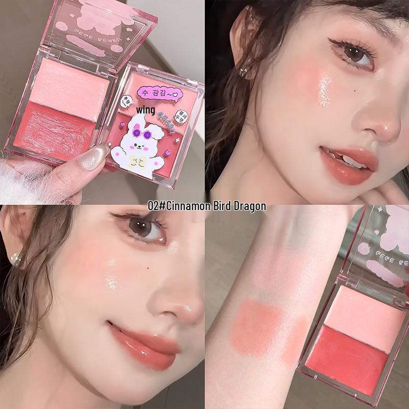 

Gege Bear Dewy Blush Palette for Beginners - Natural Matte Finish, Enhances Complexion